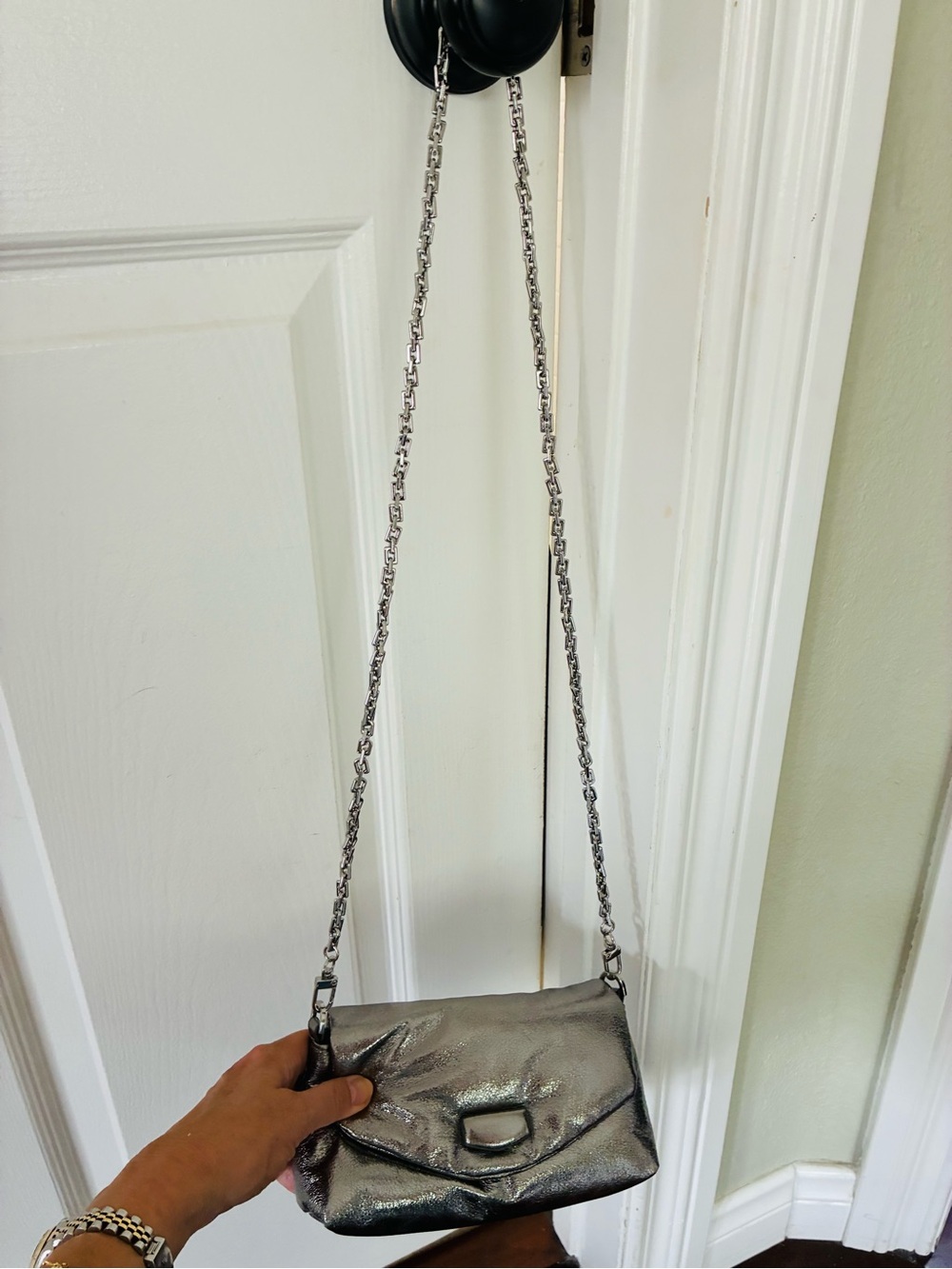 Zara silver crossbody bag